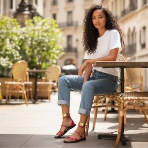 Saint Laurent Janis Gladiator Sandal Flats Size 40.5 $895